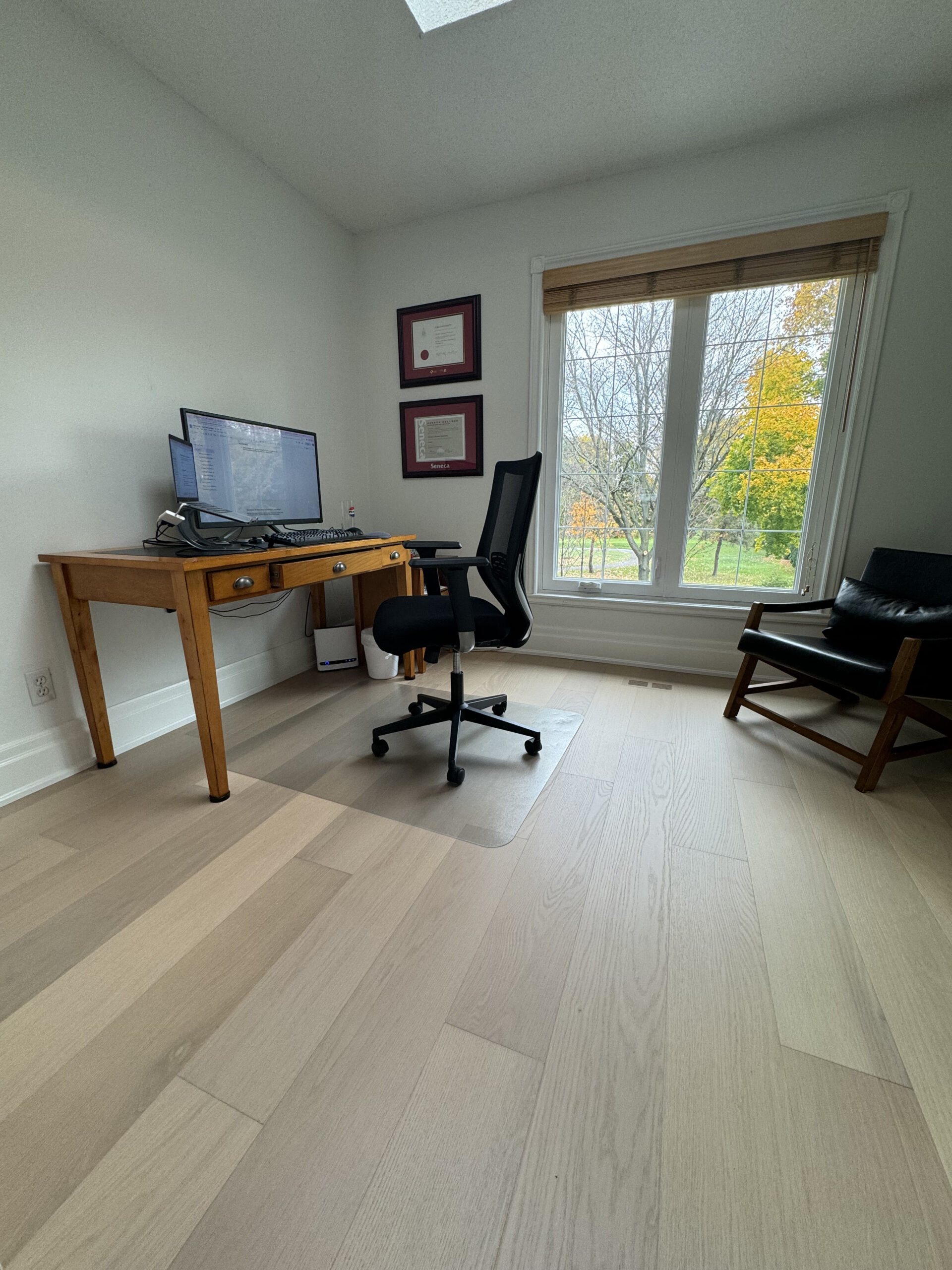 Office space renovation hardwood floor