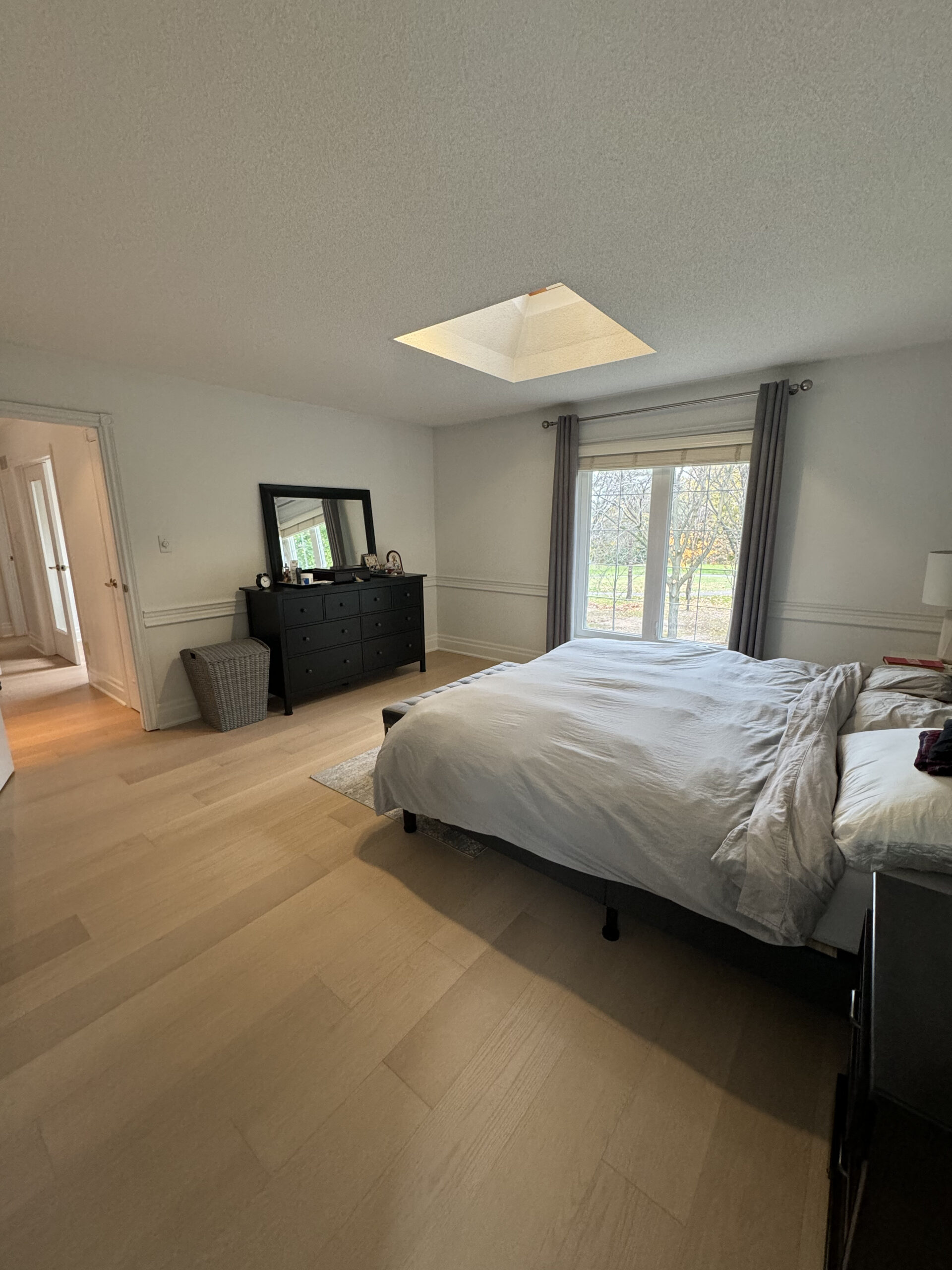 Spacious bedroom renovation natural light
