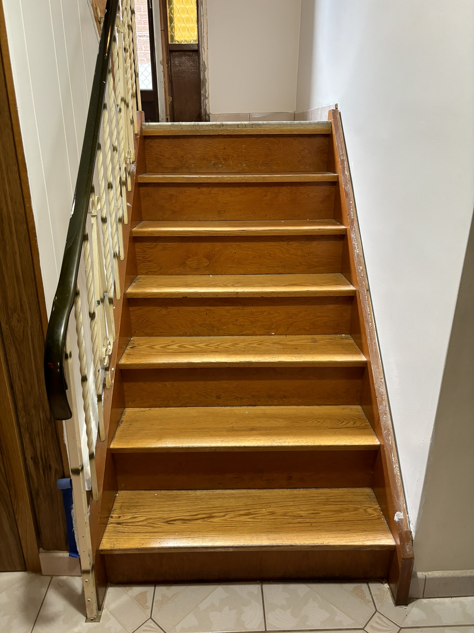 Entire house renovation staircase entry