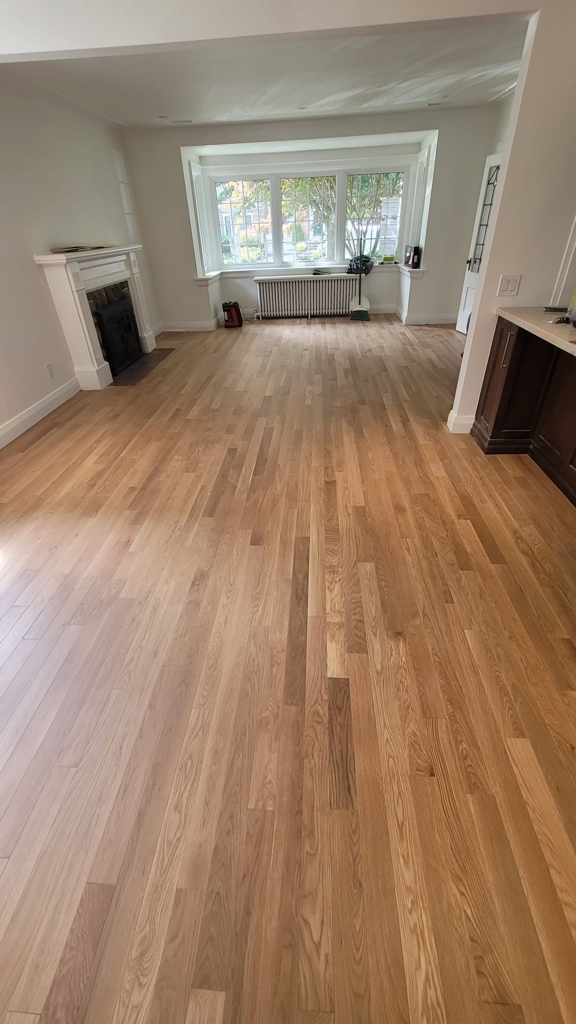 Hardwood staircase renovation top view