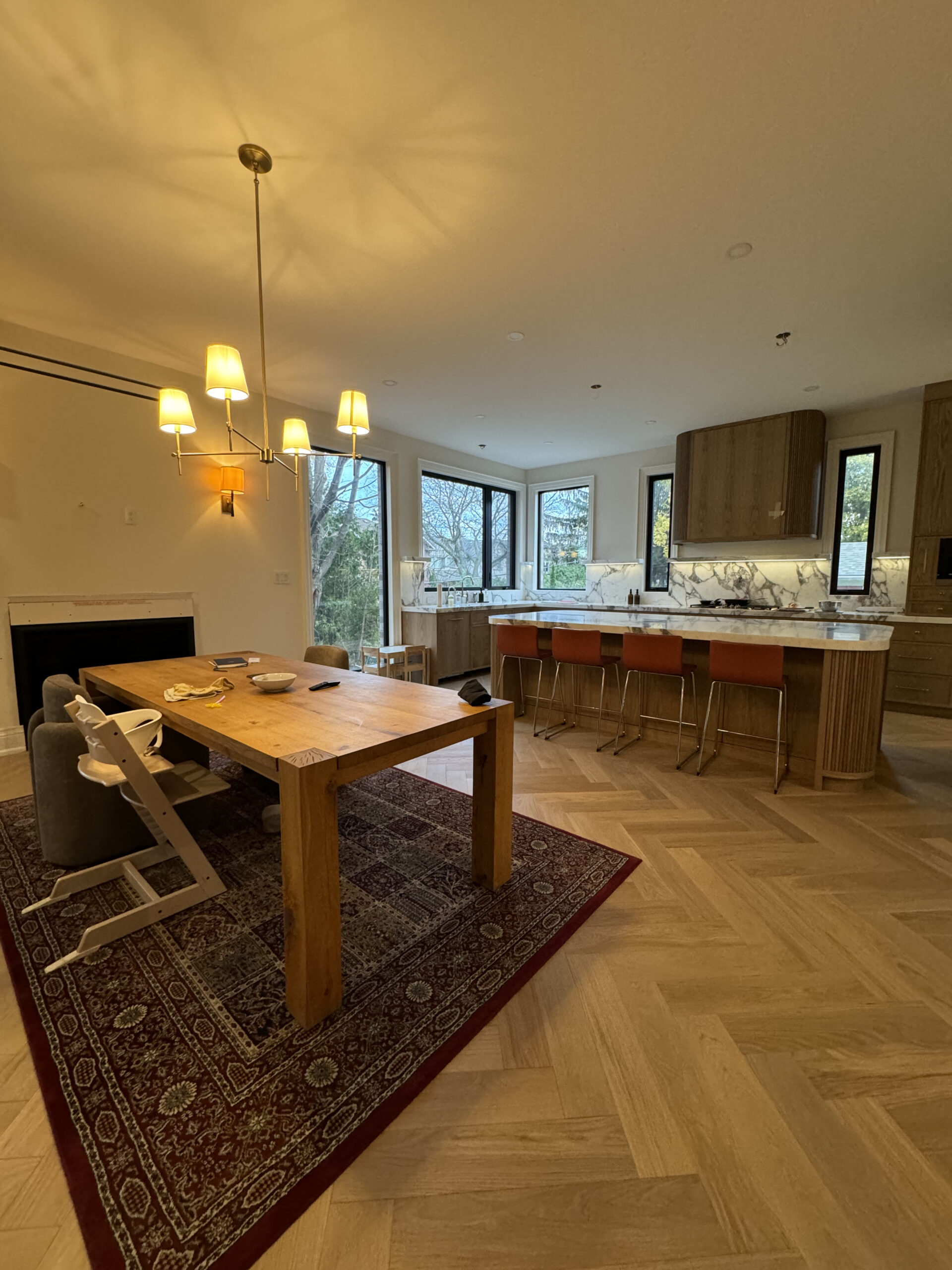 Dining room kitchen modern renovation