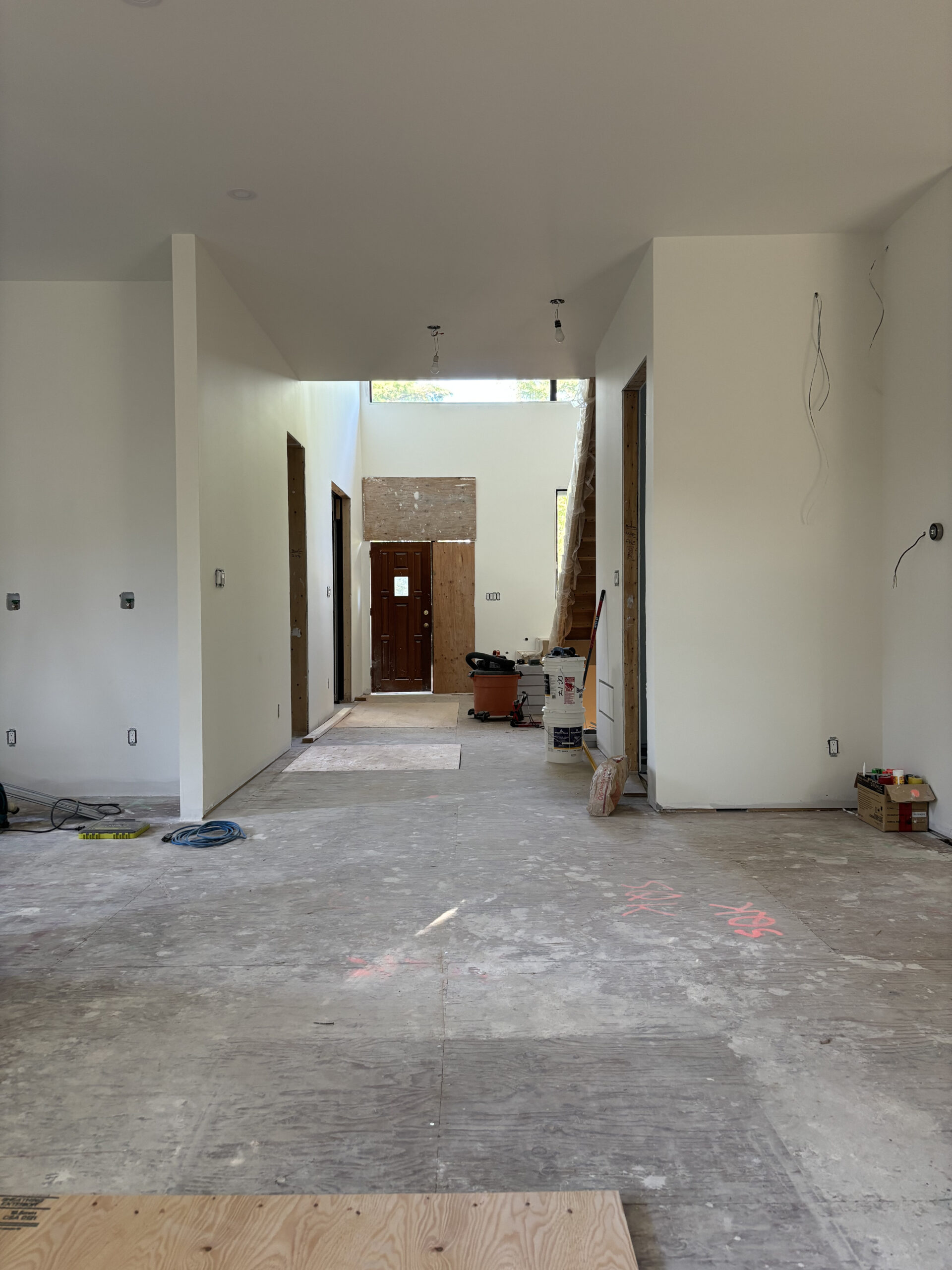 Entryway during renovation