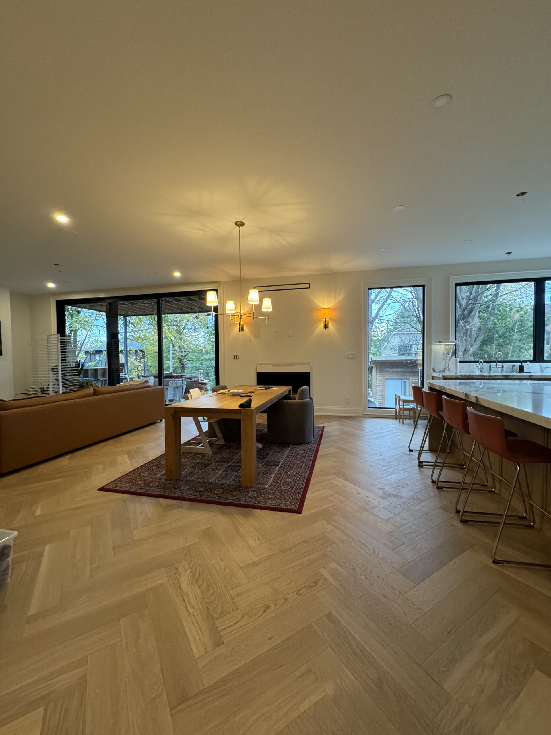 Living dining space after renovation