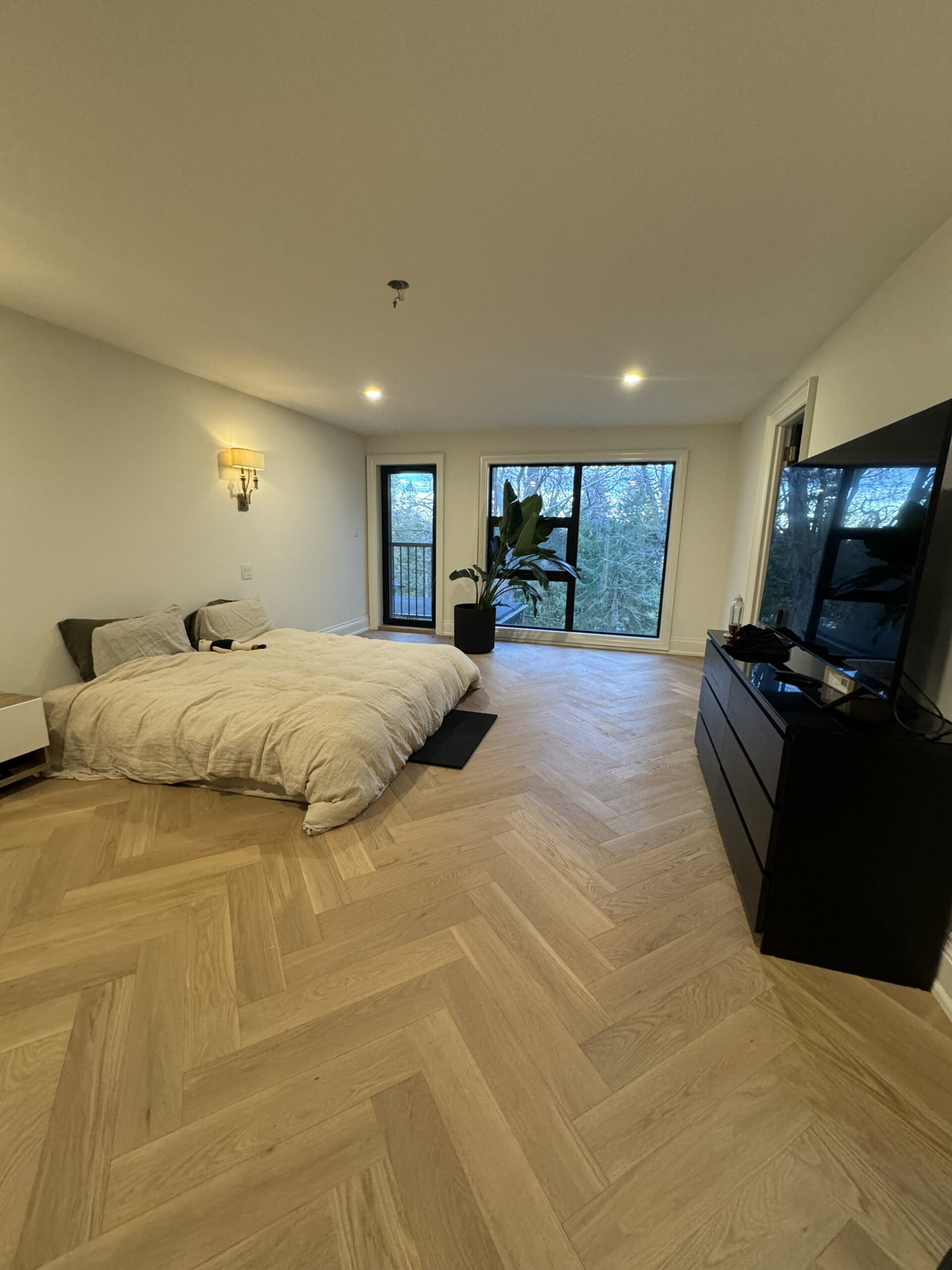Modern bedroom with natural light