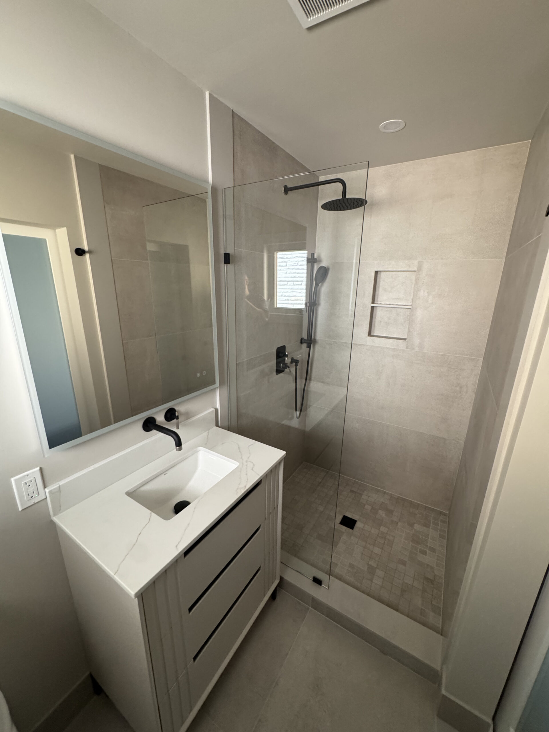 After — Etobicoke Powder Room to Full Bathroom Conversion