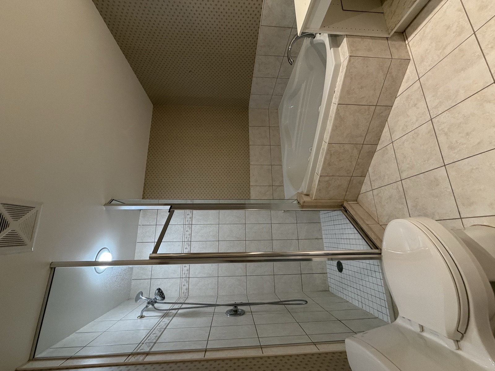 Mississauga luxury condo bathroom renovation before shower tub toilet
