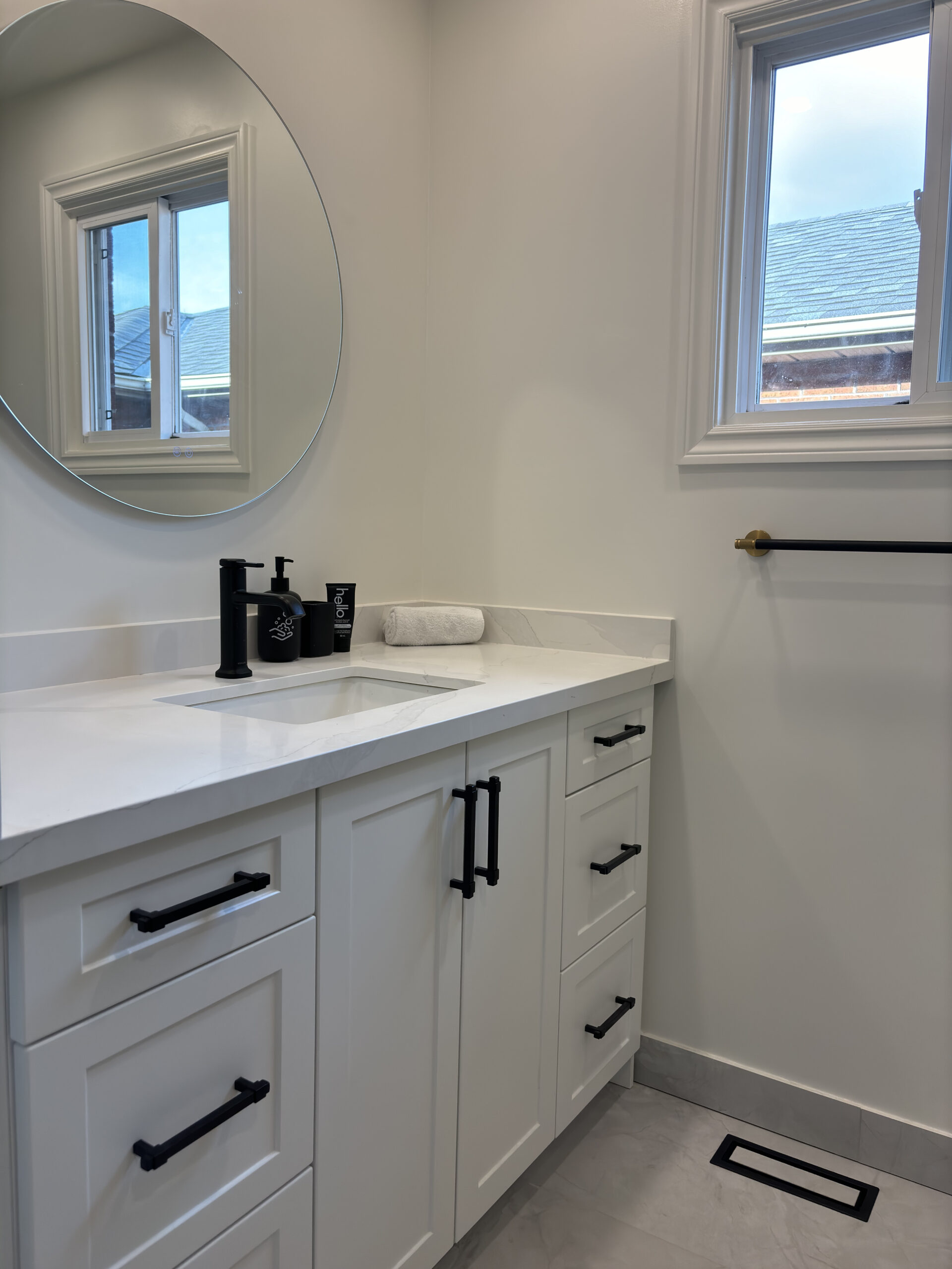Oakville bathroom renovation vanity side angle