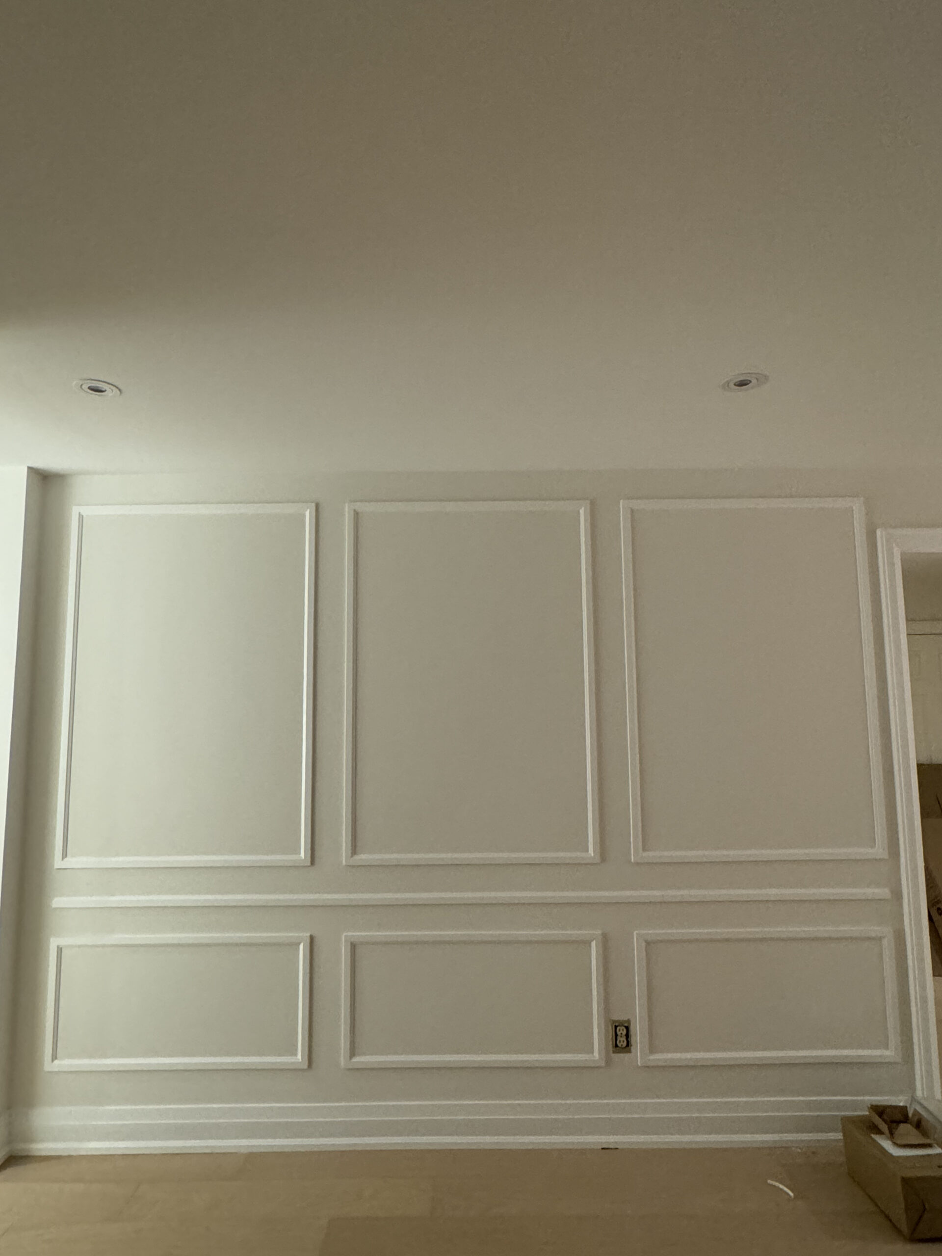Detailed wall molding living room