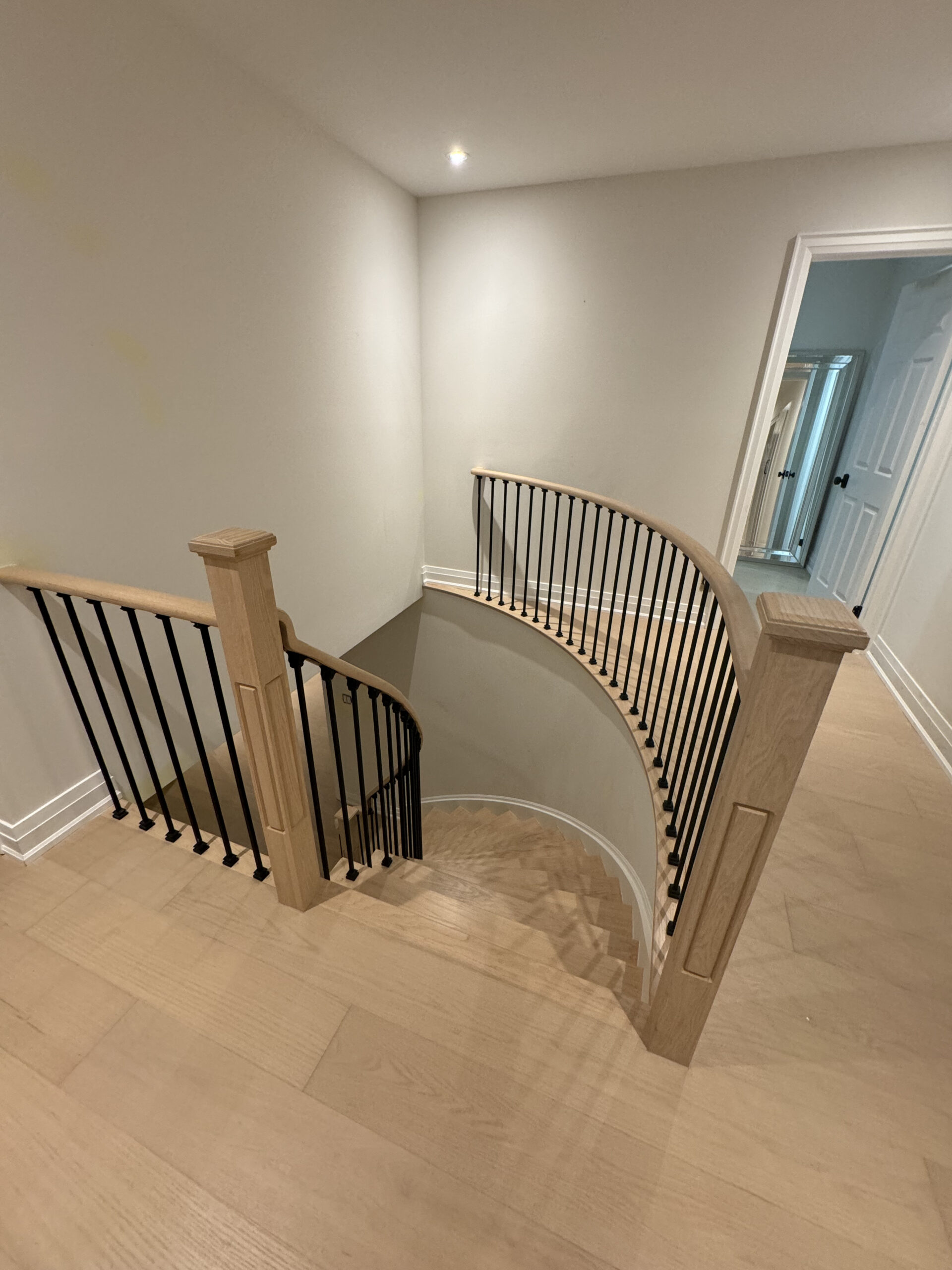 Oak baluster staircase renovation oakville