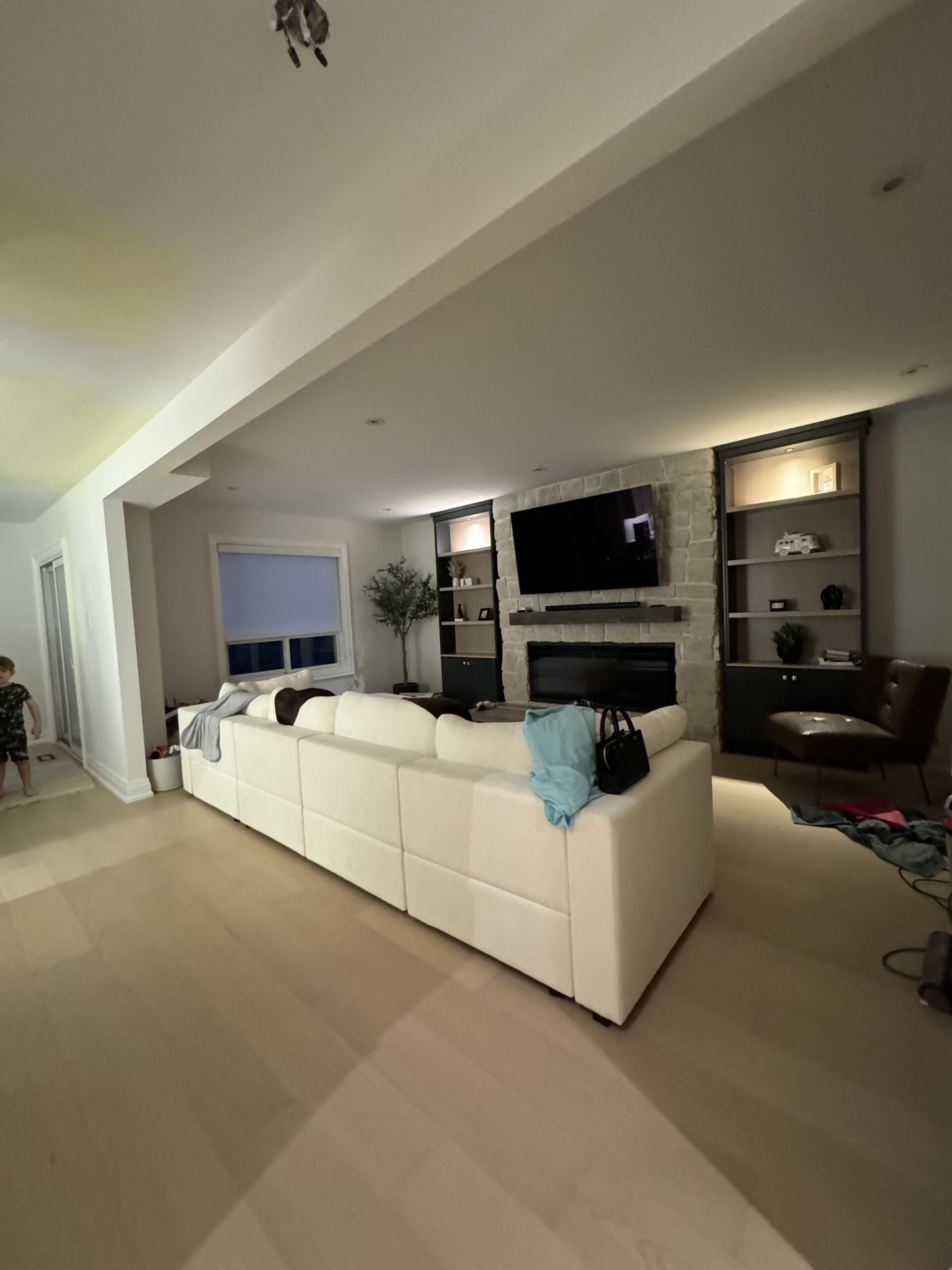 Open concept family room oakville home renovation