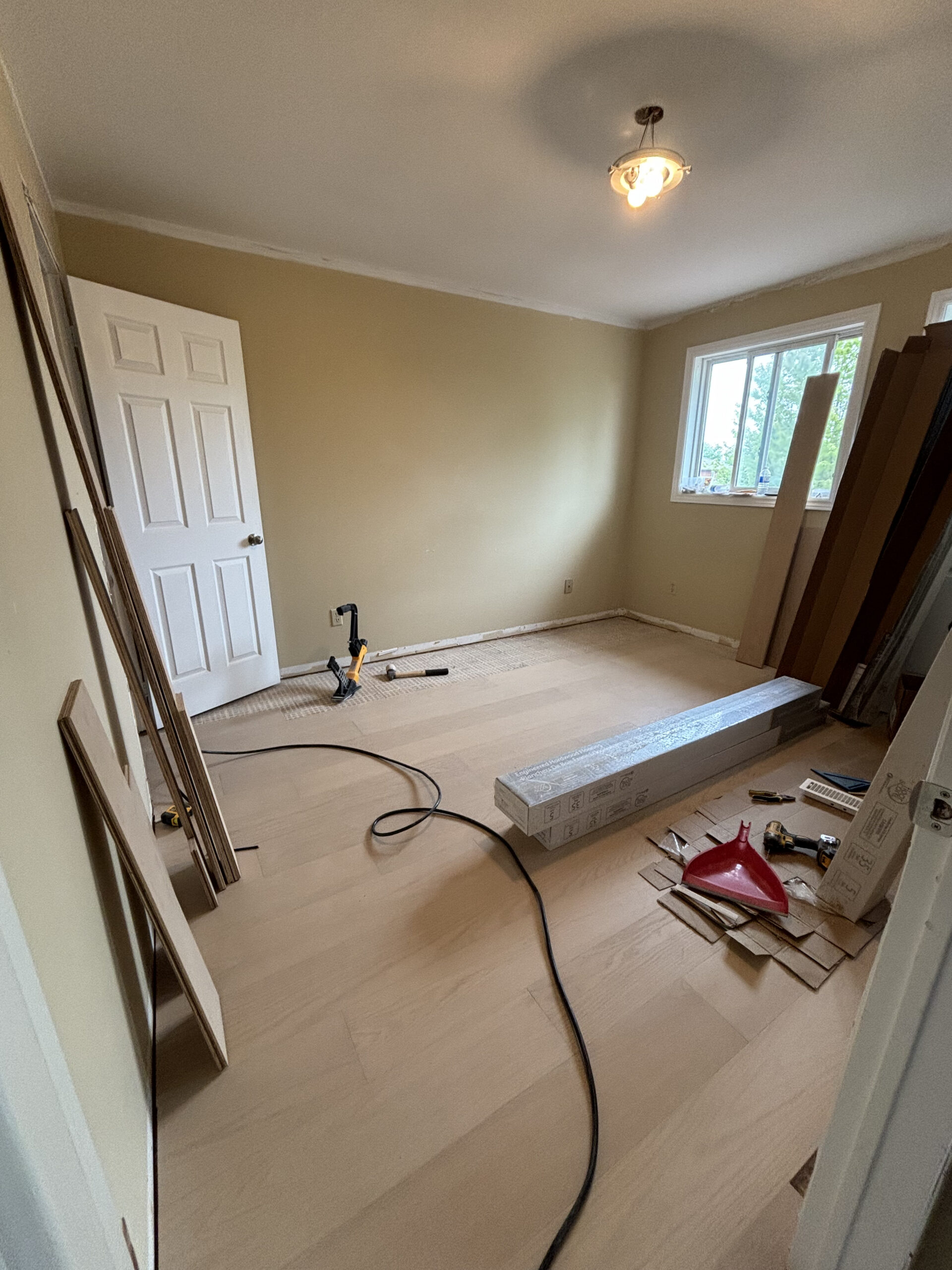 Osoba renos bedroom floor installation progress