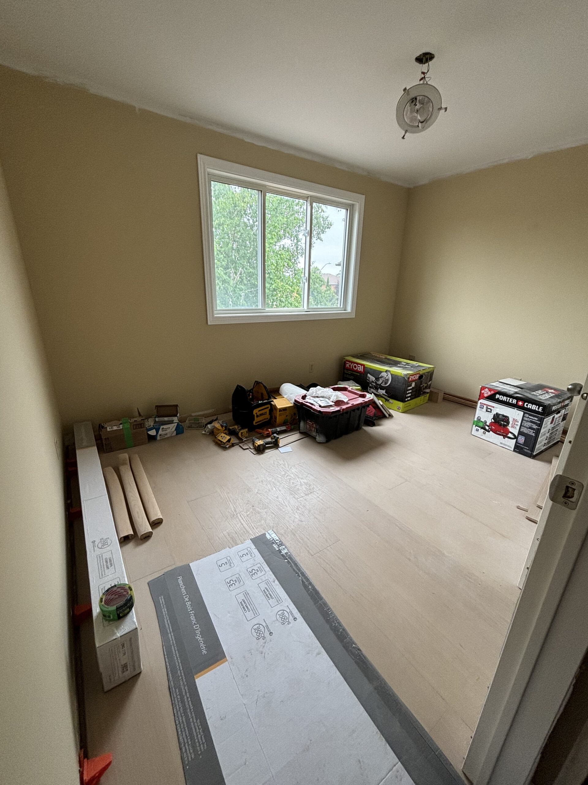 Osoba renos guest room mid renovation materials tools