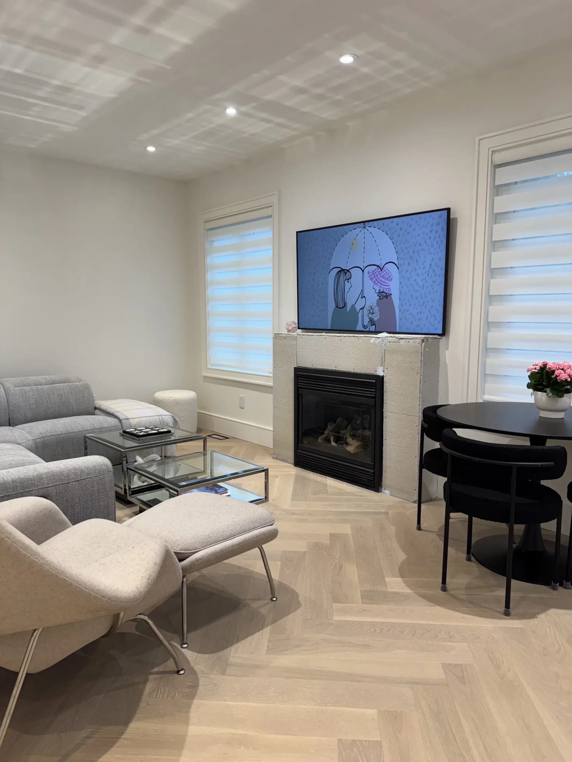 Timeless home renovation in thornhill modern living room