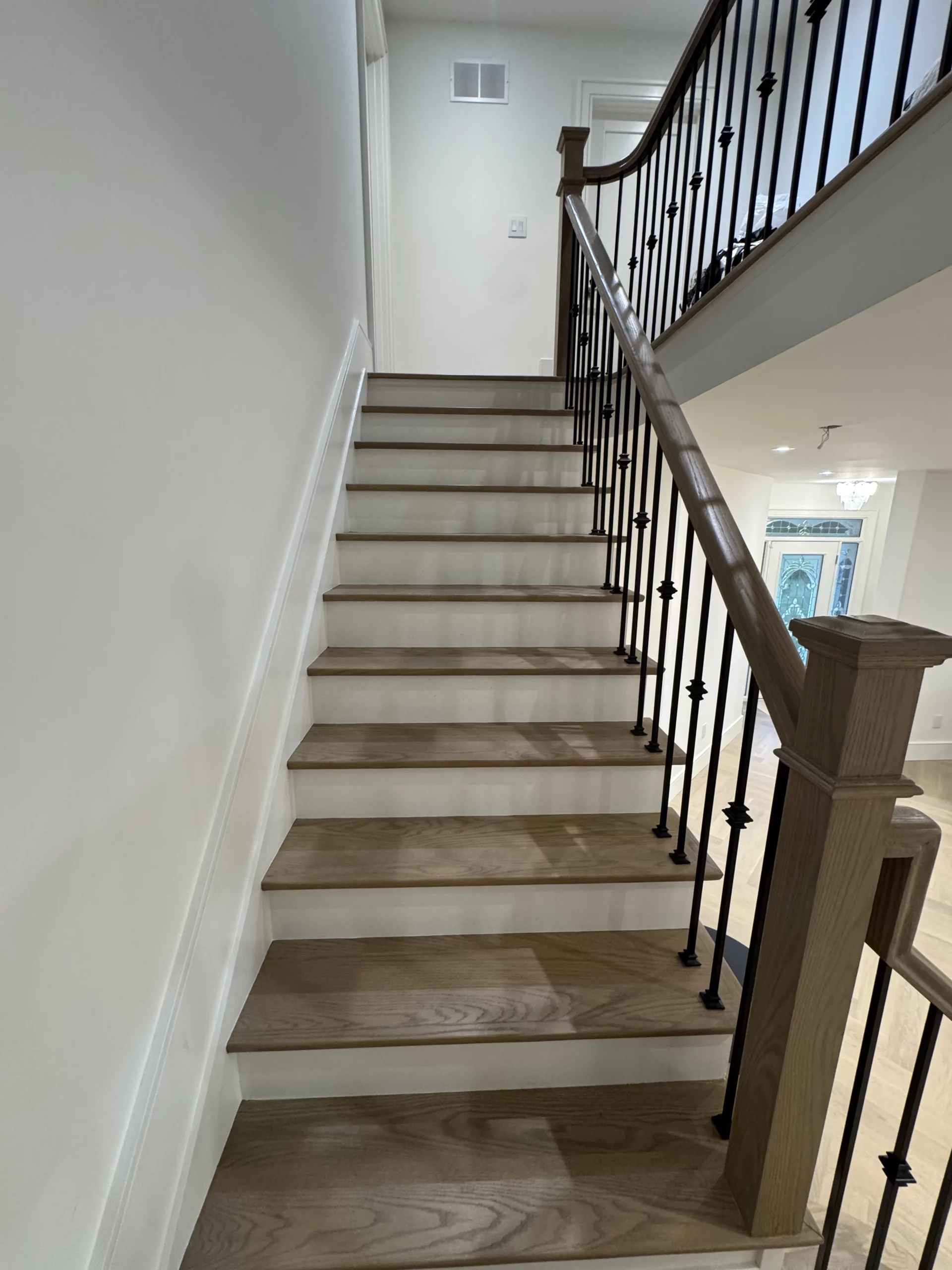 Timeless home renovation in thornhill oak staircase detail