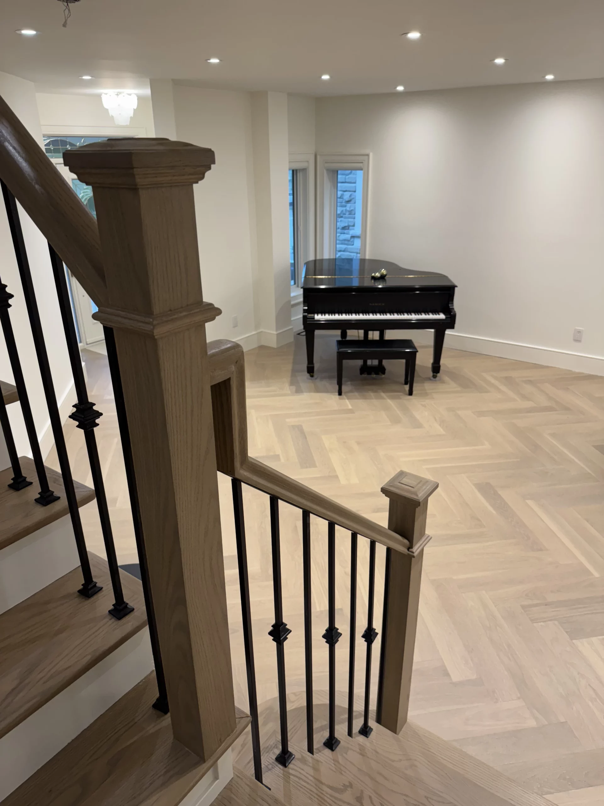 Timeless home renovation in thornhill staircase and piano room