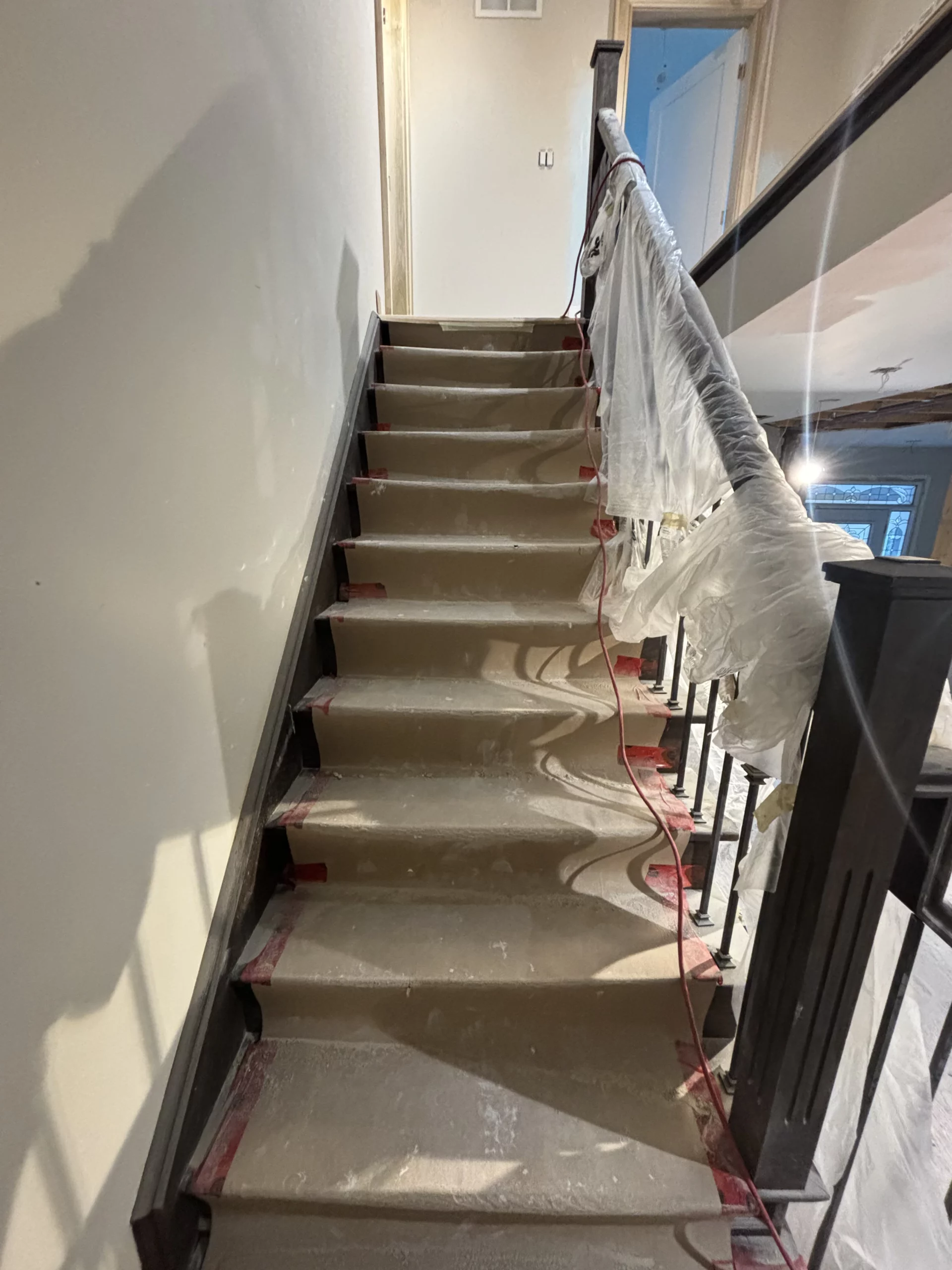 Timeless home renovation in thornhill staircase construction phase