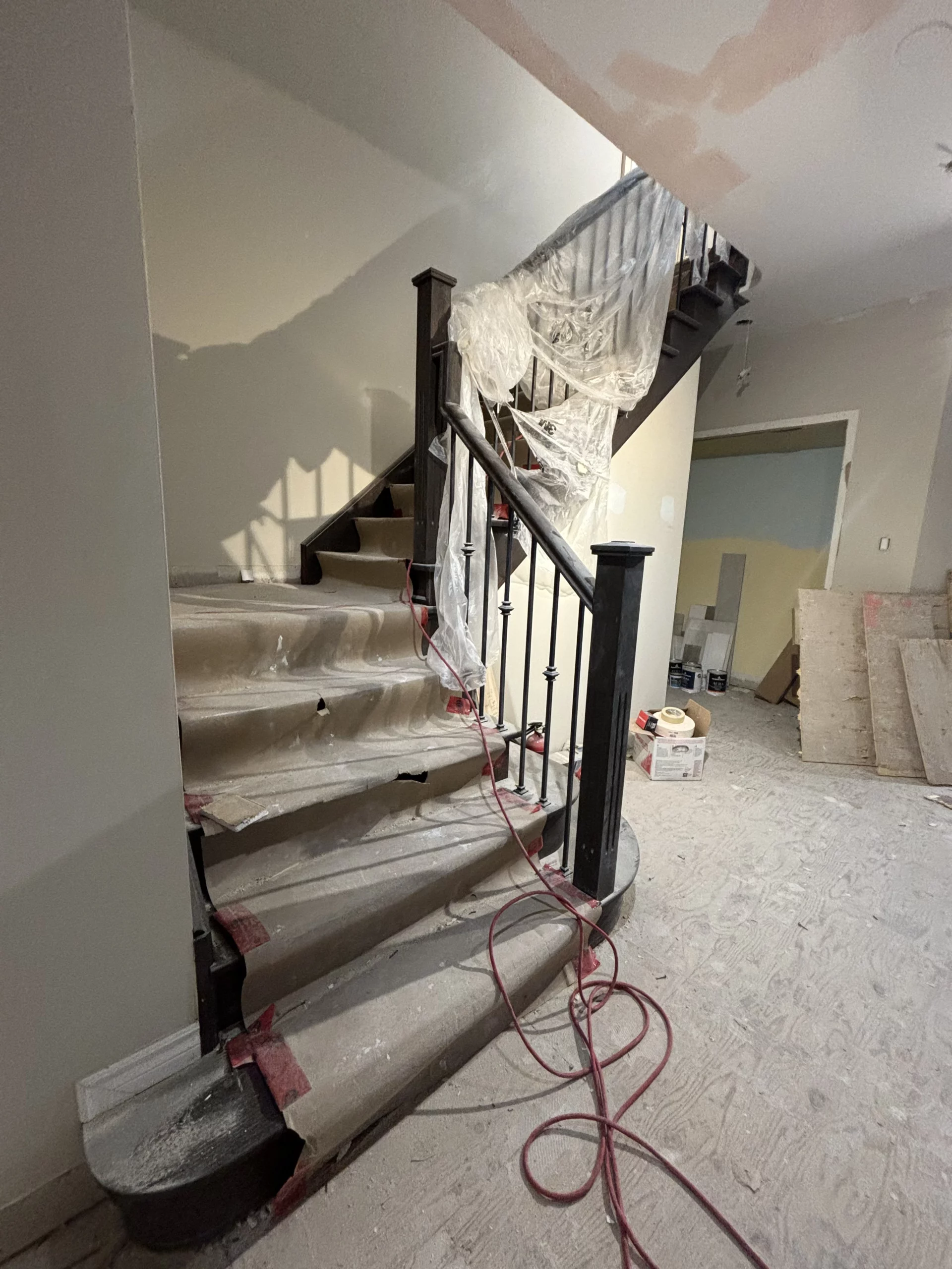 Timeless home renovation in thornhill staircase rebuild progress