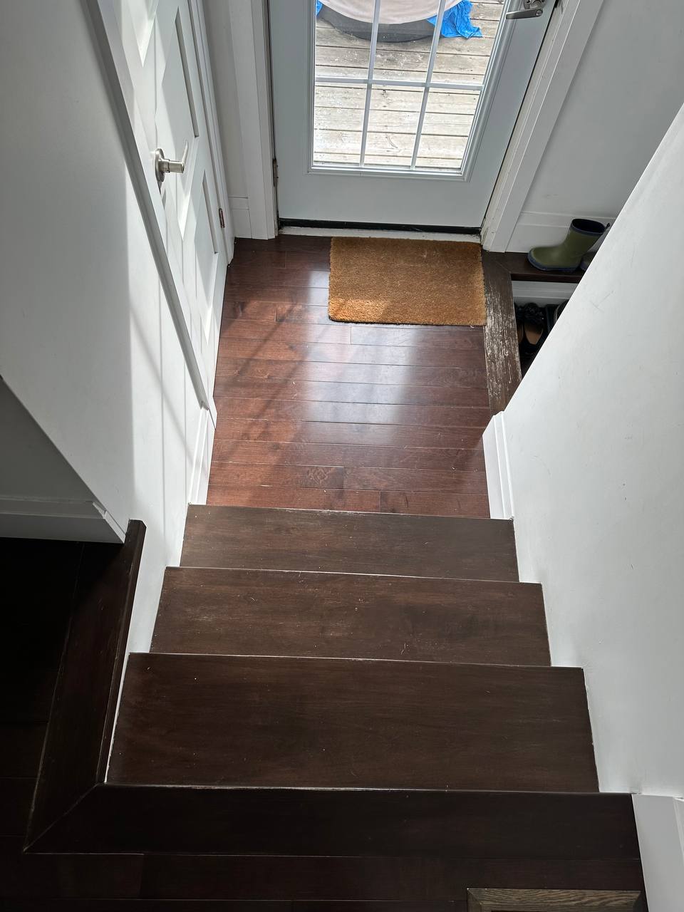 Scuffed living room baseboard full house renovation