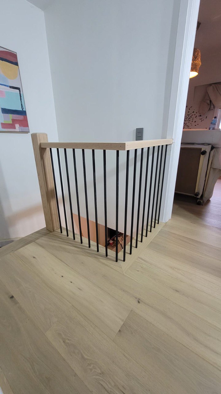 Staircase railings and landing full house renovation